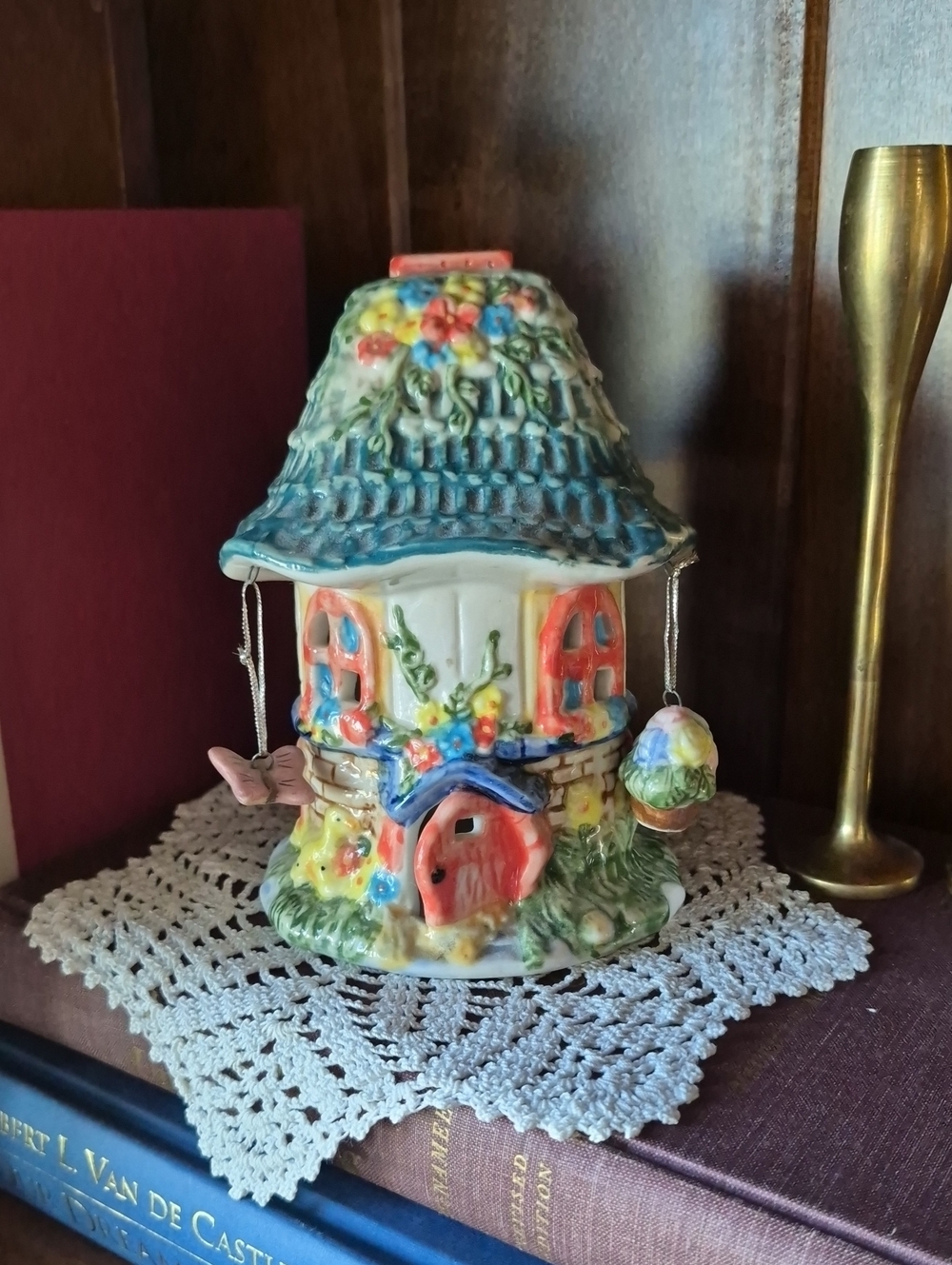 Hand-Painted Ceramic Cottage Fairy Lantern